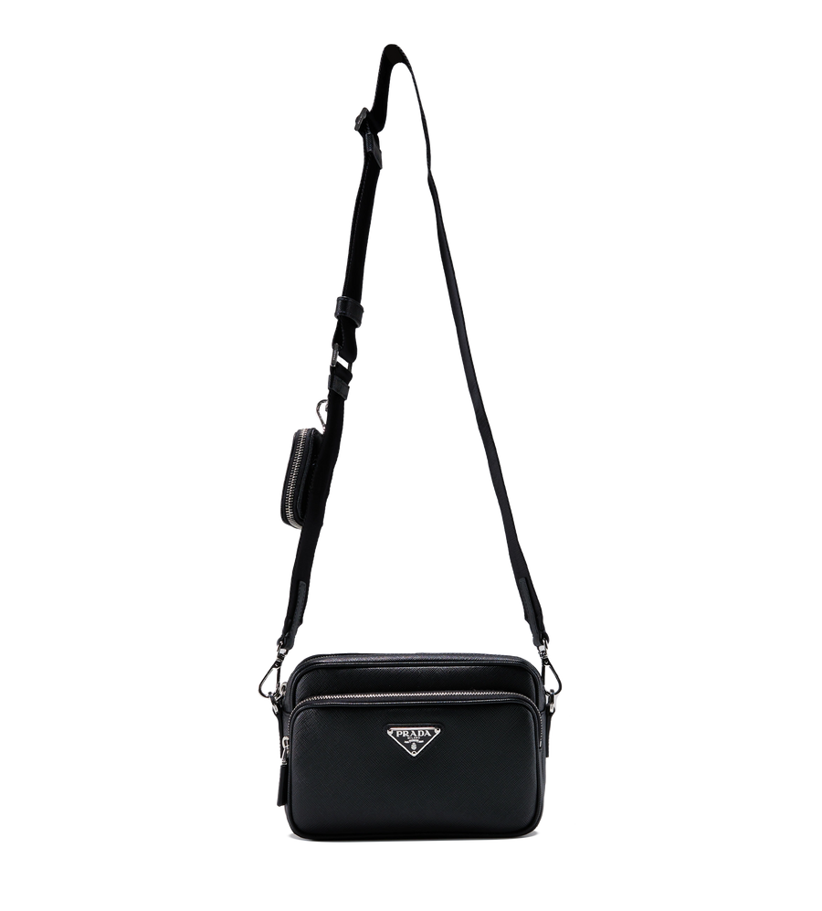 Saffiano Leather Shoulder Bag Black