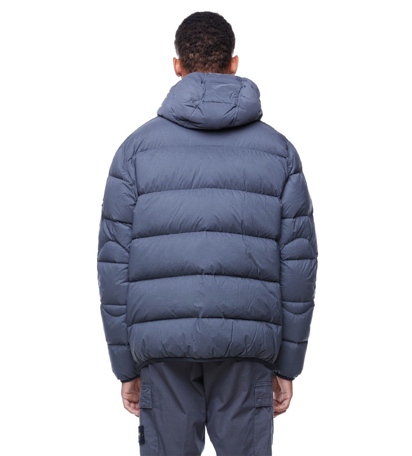 Logo-Appliquéd Quilted Padded Jacket Blue