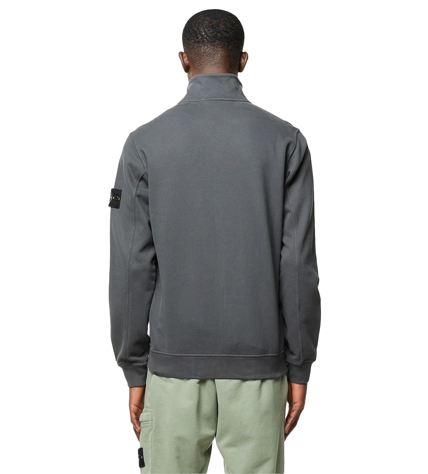 Compass Badge Zipped Sweatshirt Grey