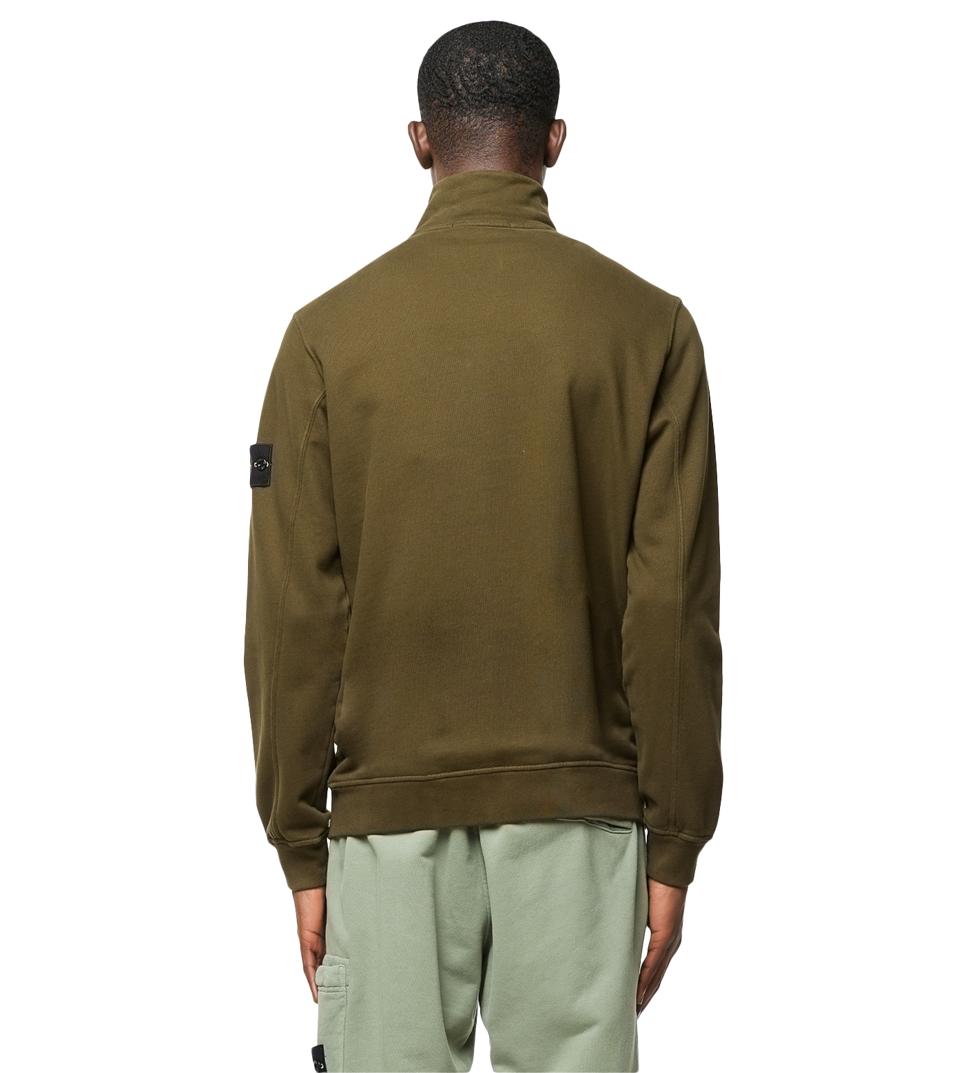 Compass Badge Zipped Sweatshirt Military Green