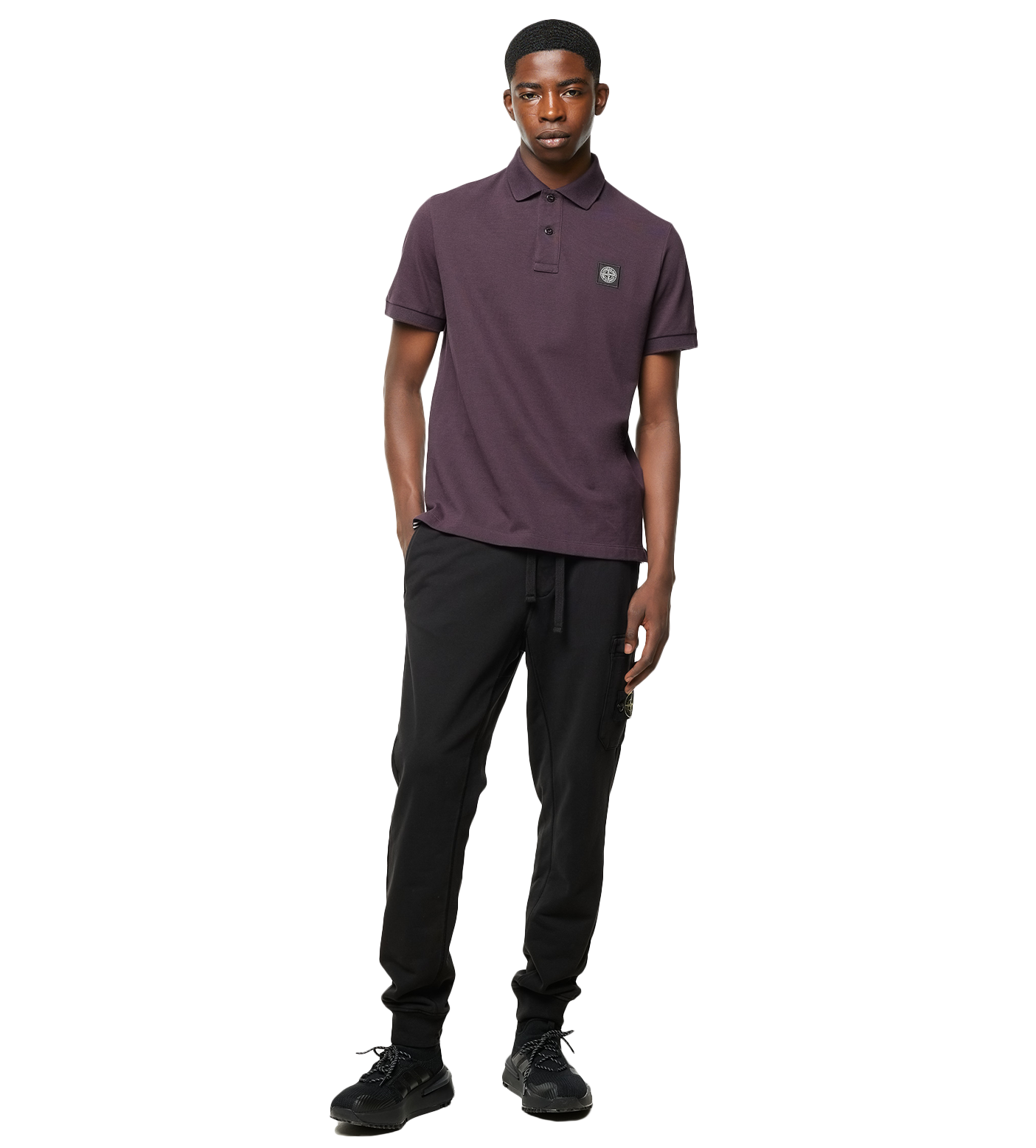 Compass Badge Polo Shirt Purple