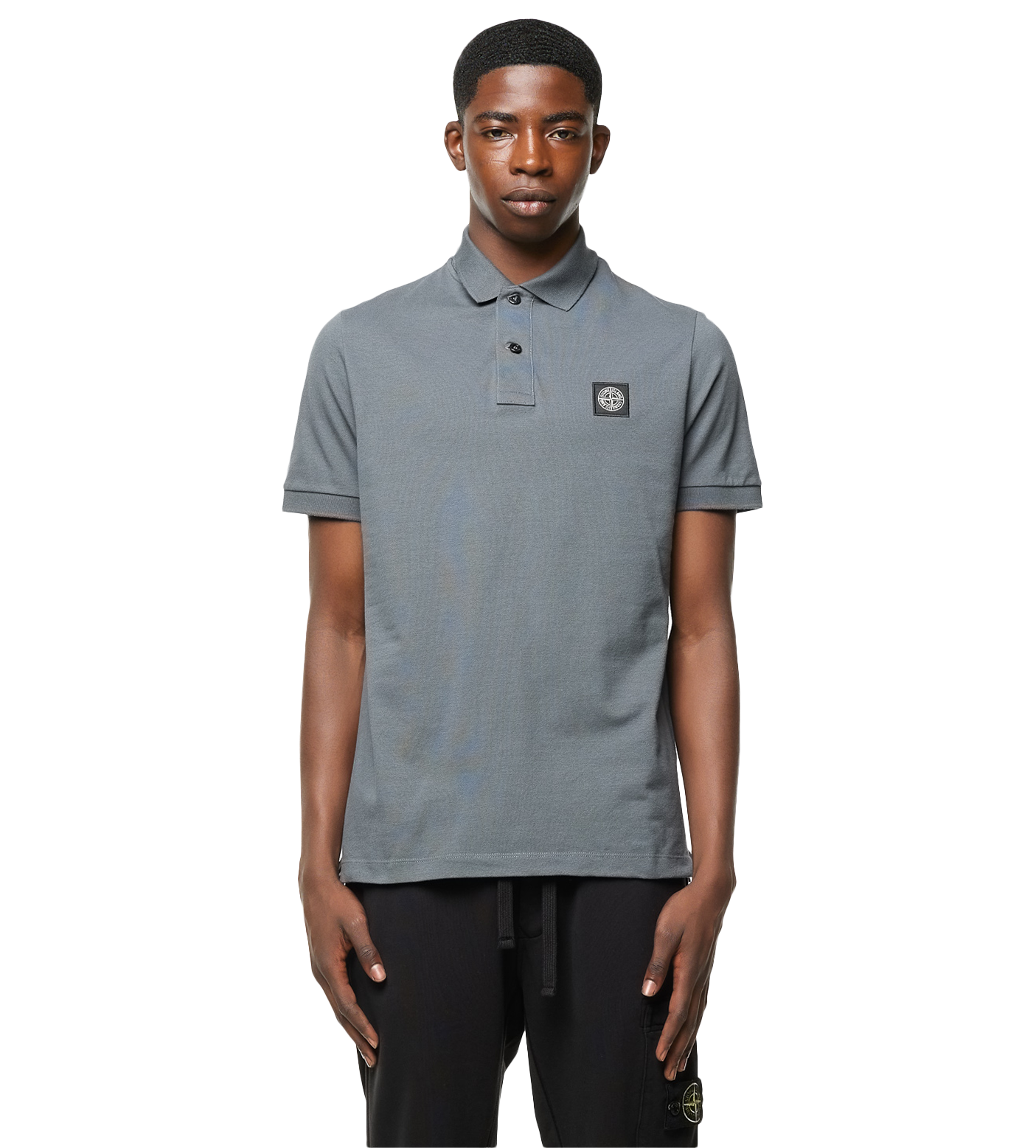 Compass Badge Polo Shirt Grey
