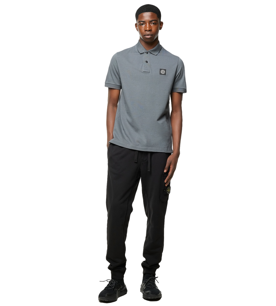 Compass Badge Polo Shirt Grey