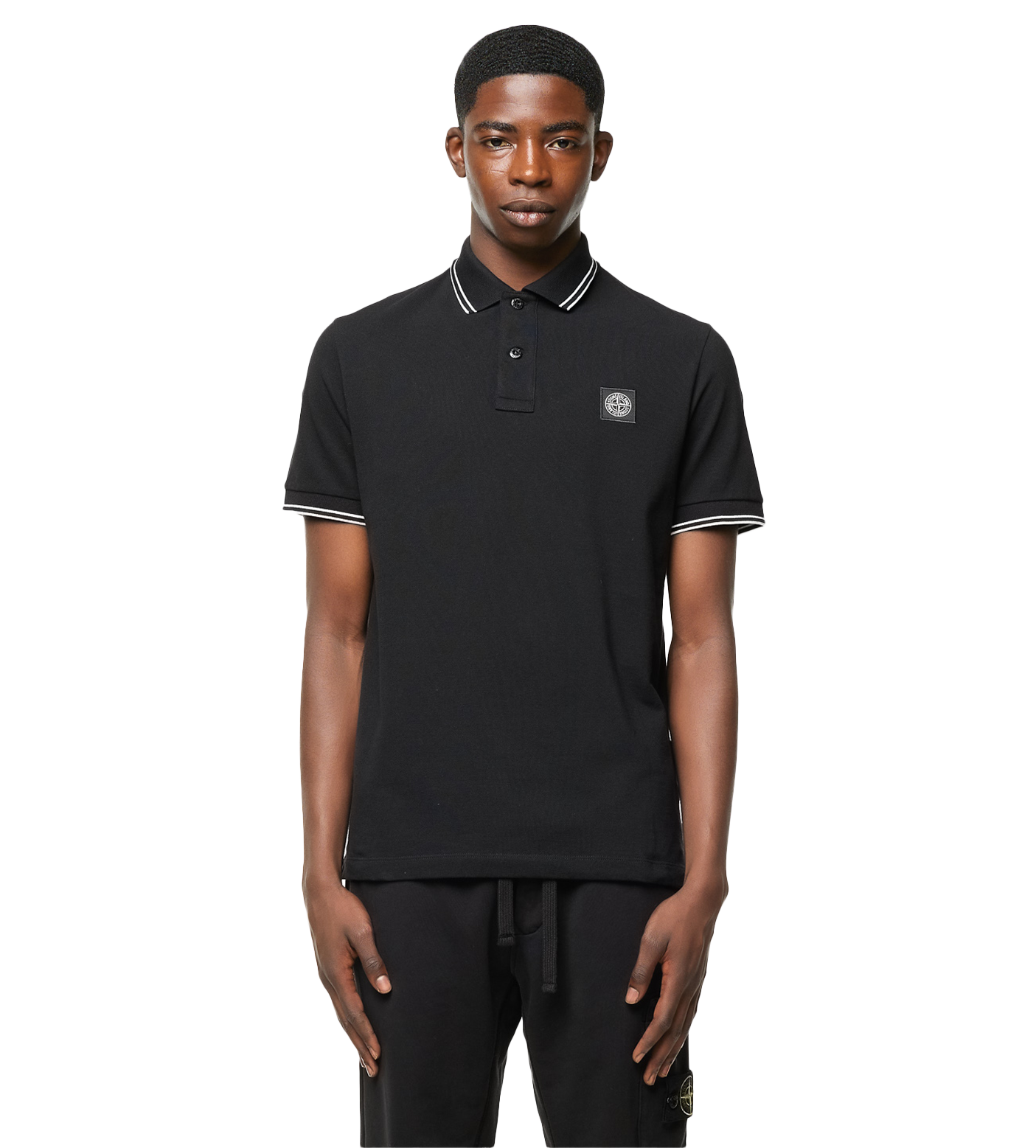 Compass Badge Polo Shirt Black