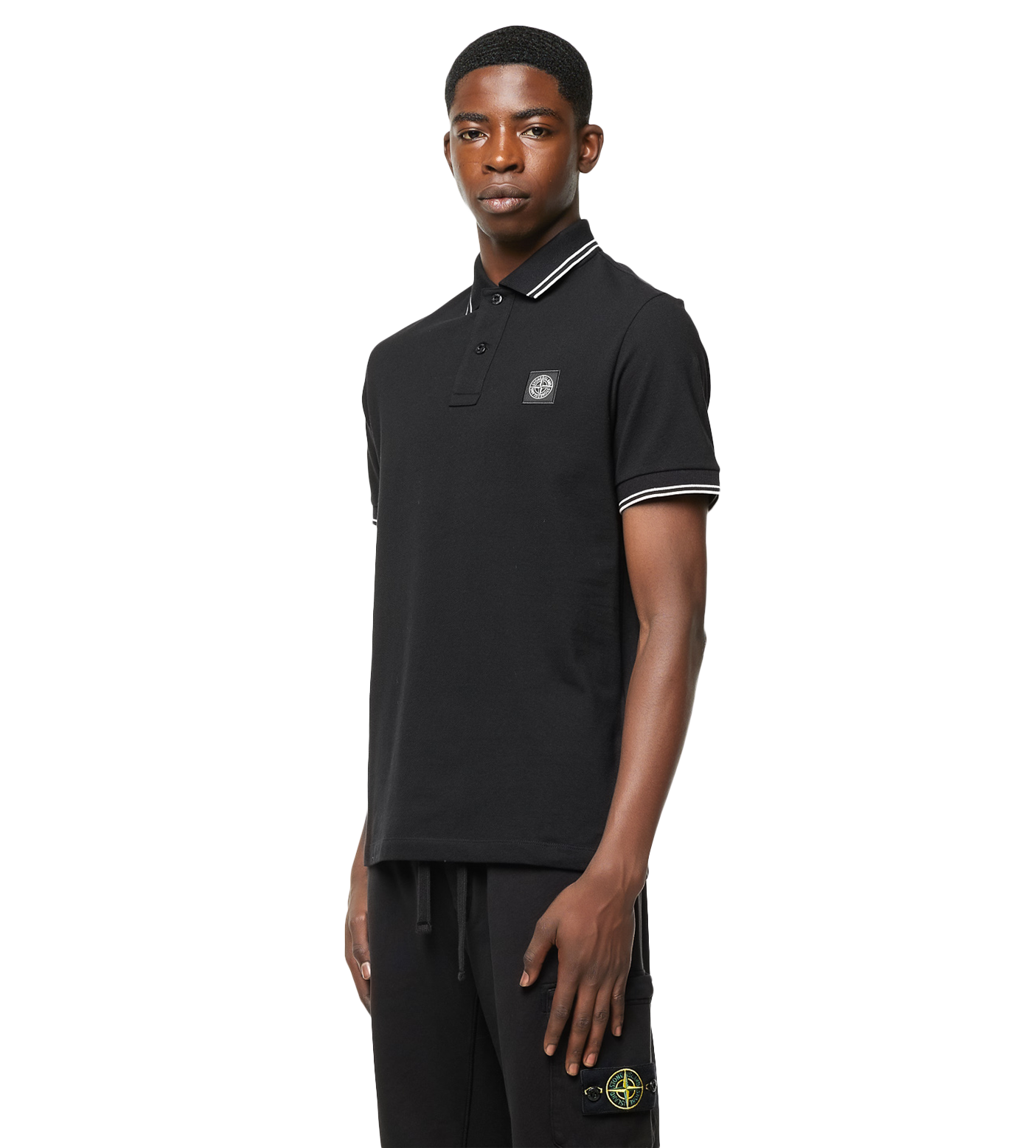 Compass Badge Polo Shirt Black