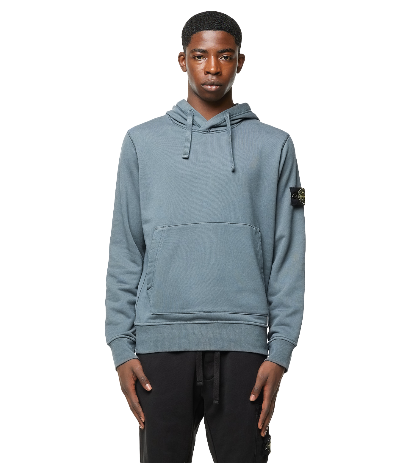 Compass-patch Pullover Hoodie Grey