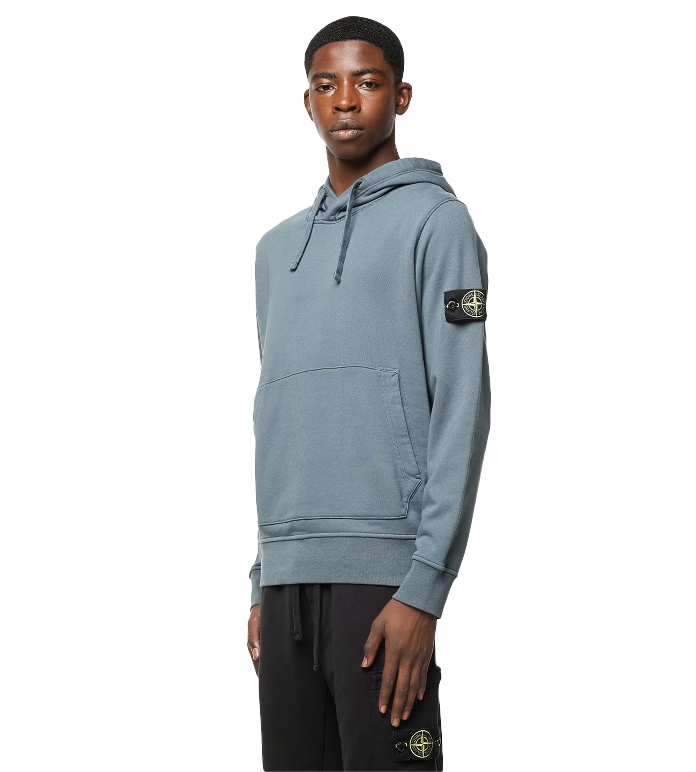 Compass-patch Pullover Hoodie Grey