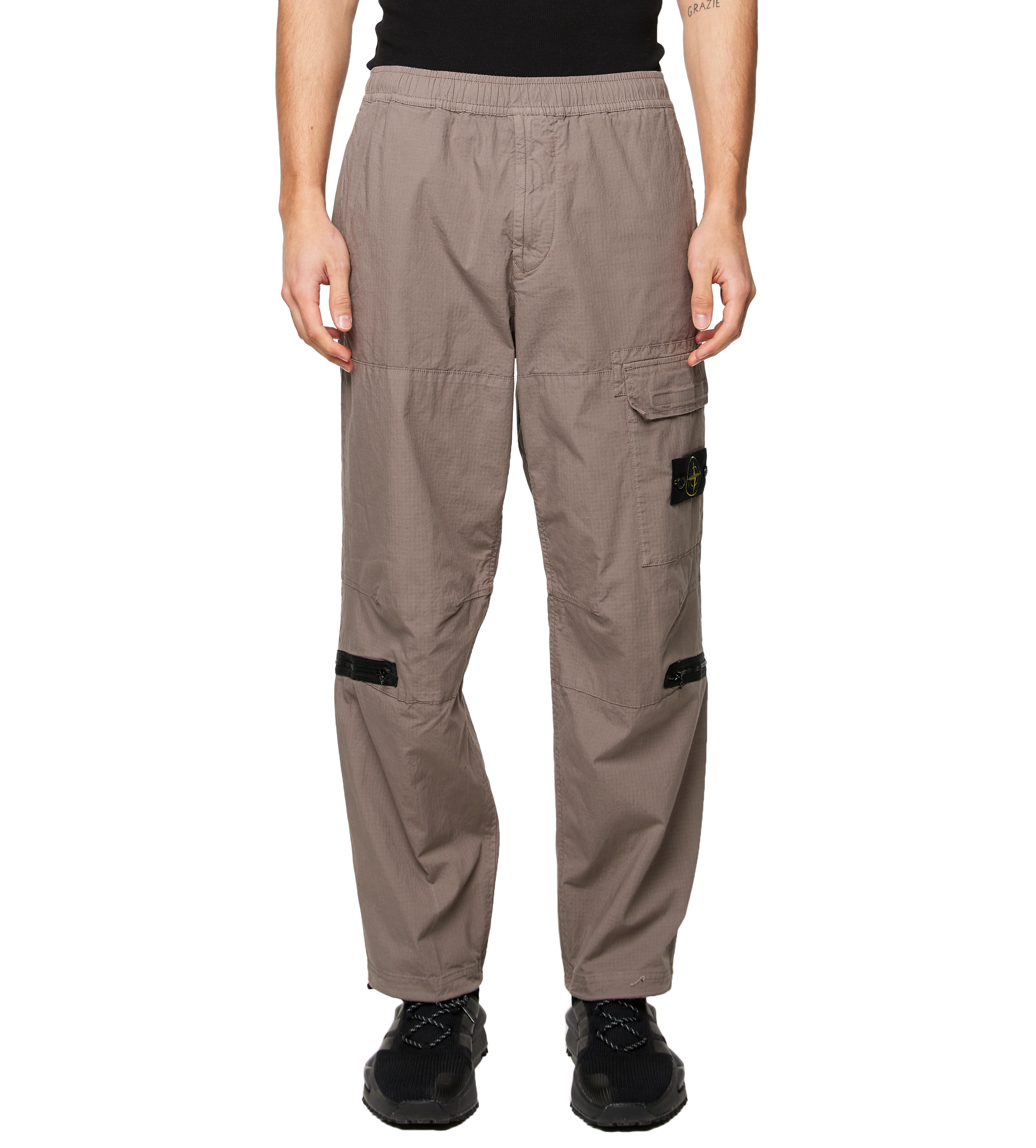 Loose Fit Cargo Trousers Beige