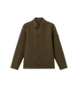 Wool-Nylon Flannel Overshirt Military Green