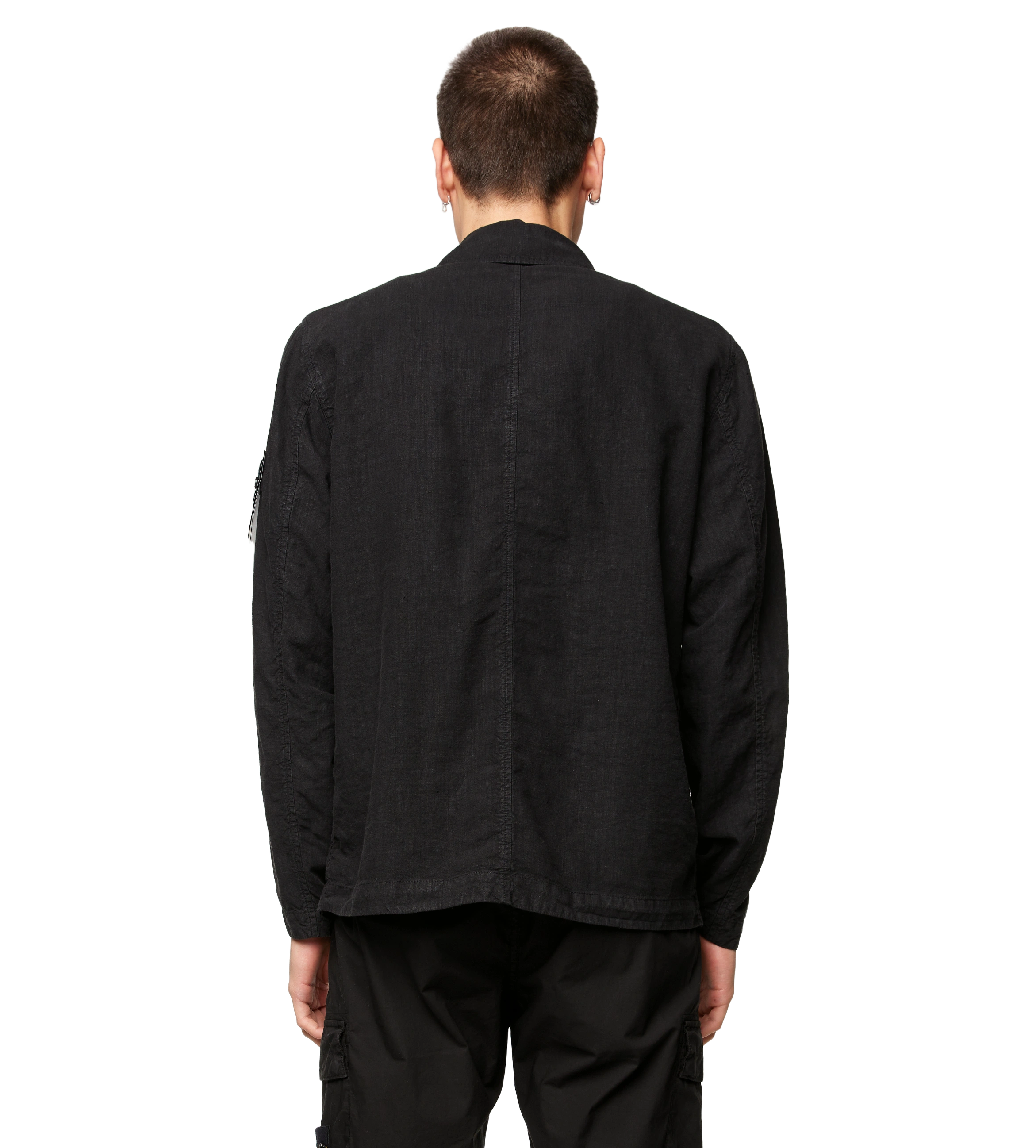 Linen Collar Jacket Black