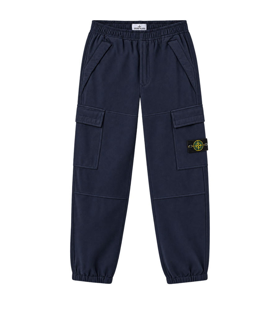 Wool-Nylon Flannel Joggers Navy