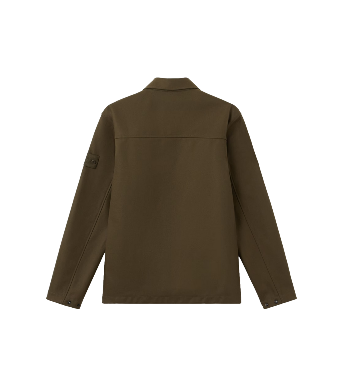 Wool-Nylon Flannel Overshirt Military Green