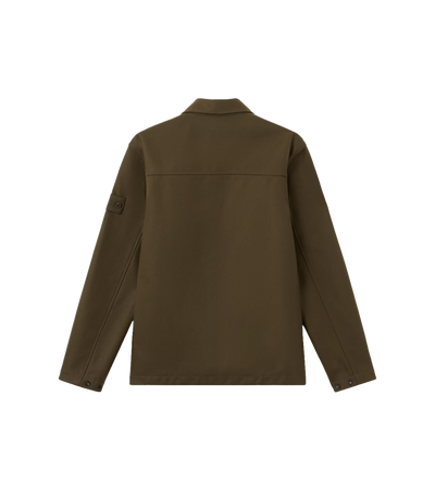 Wool-Nylon Flannel Overshirt Military Green