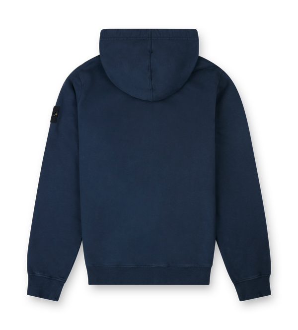 Stone Island Hooded Zip-Up Sweatshirt in Navy Blue