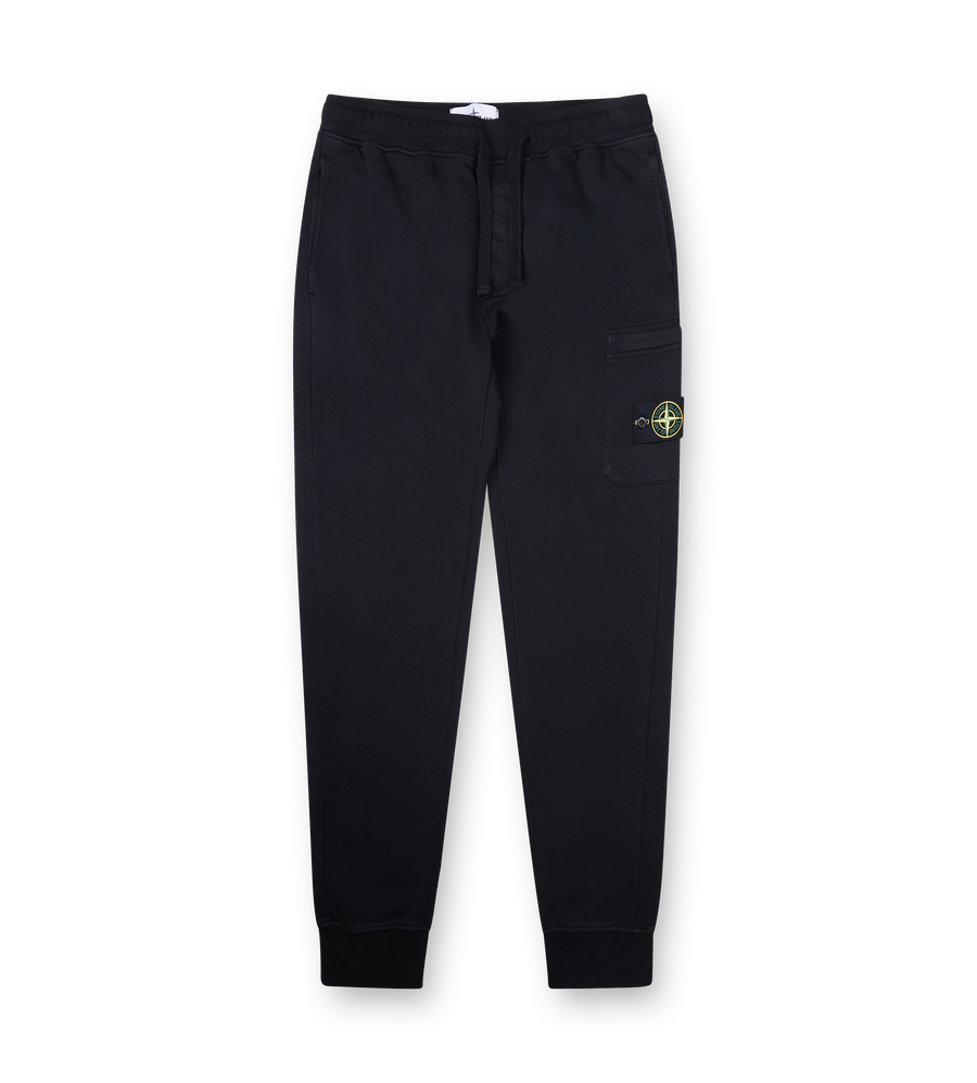 Stone Island Organic Cotton Fleece Joggers in Black