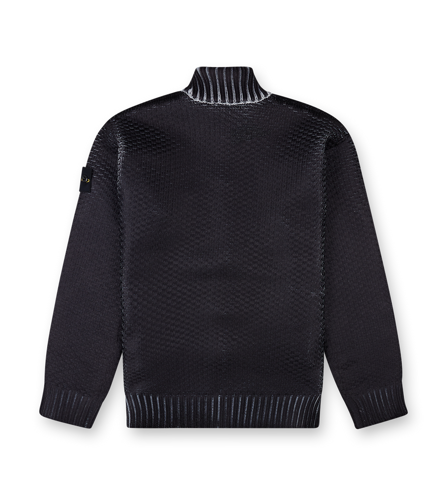 Stone Island trui met rits in parelgrijs