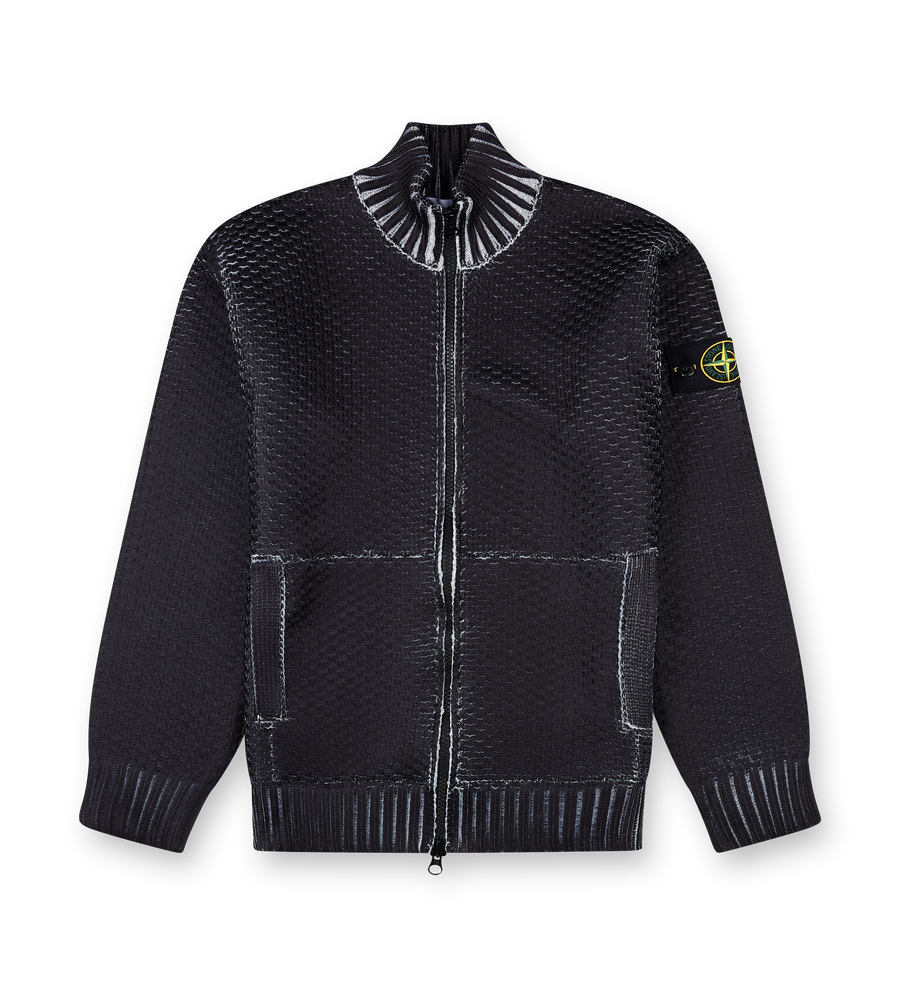 Stone Island trui met rits in parelgrijs