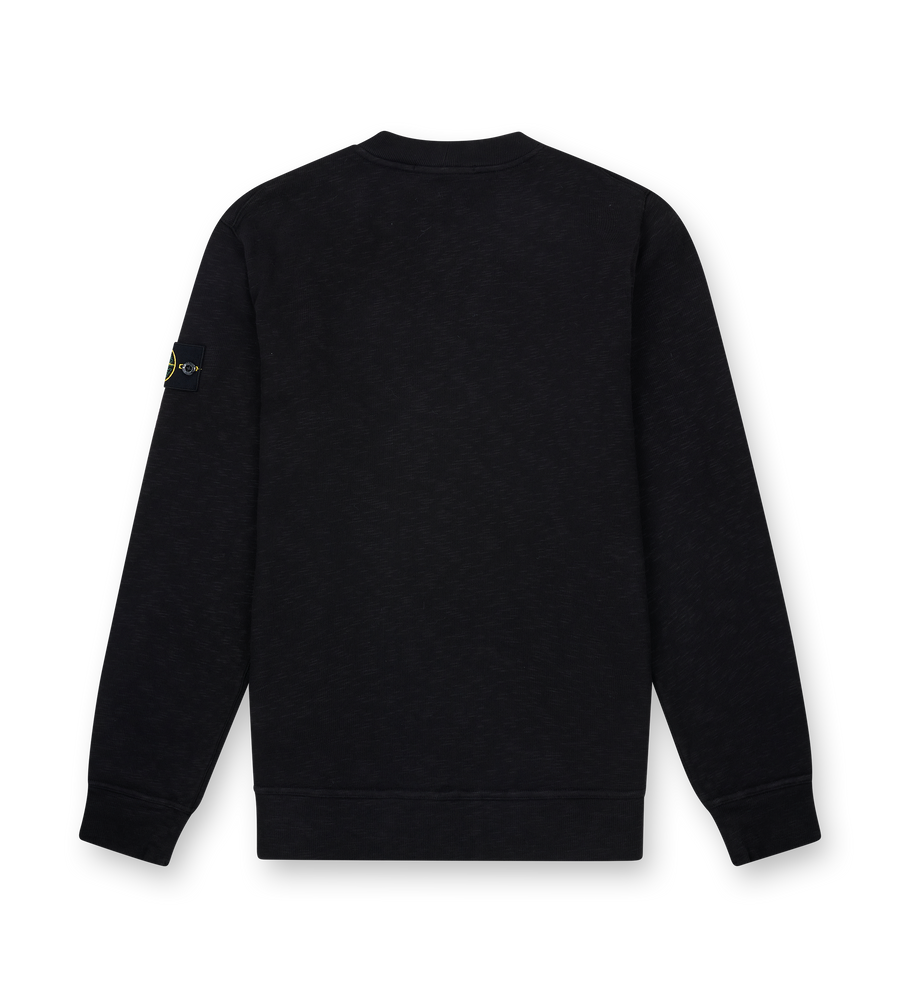 Stone Island Vanisé Brushed Heavy Cotton Jersey Sweatshirt in Black