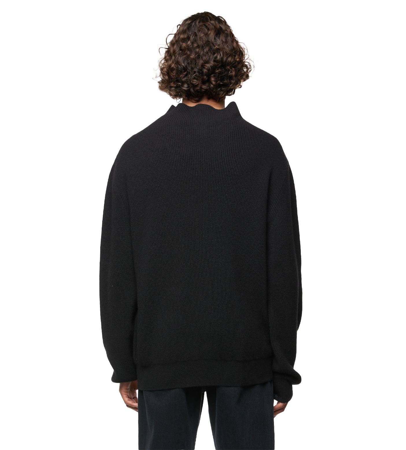 Daniel Ribbed Cashmere Rollneck Sweater Black