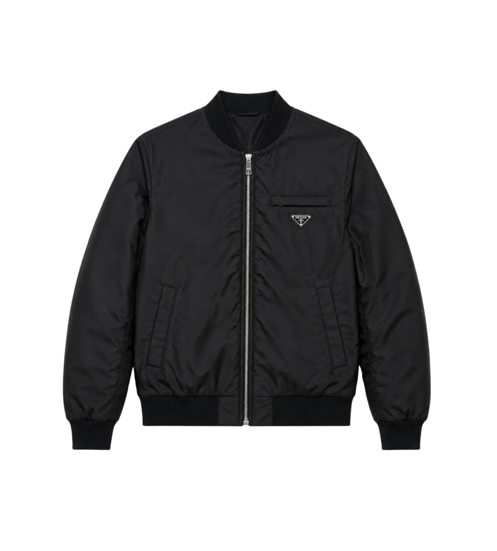 Reversible Nappa Leather Bomber Jacket Black