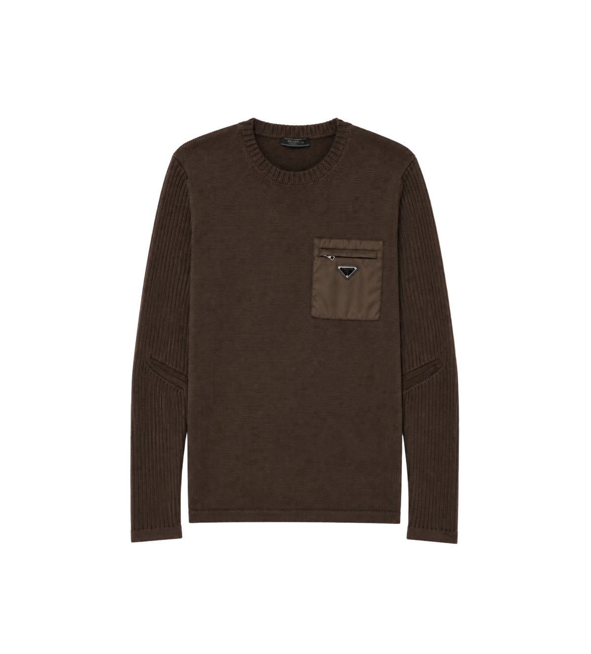 Re-Nylon Geribde Trui Bruin