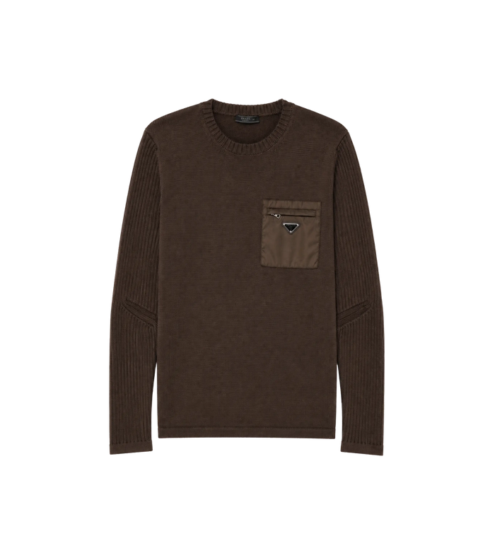 Re-Nylon Ribbed Sweater Brown