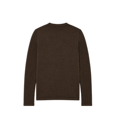 Re-Nylon Geribde Trui Bruin