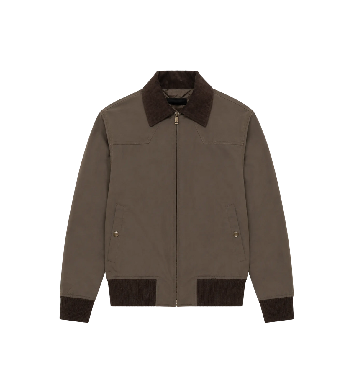 Ribbed Hem Blouson Jacket Light Brown