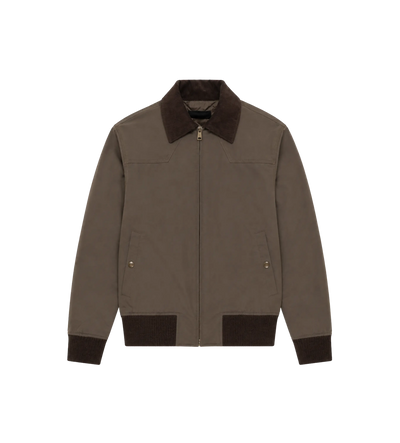 Ribbed Hem Blouson Jacket Light Brown