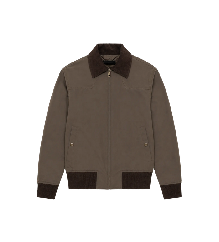 Ribbed Hem Blouson Jacket Light Brown