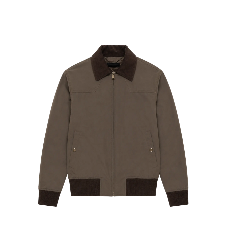 Ribbed Hem Blouson Jacket Light Brown