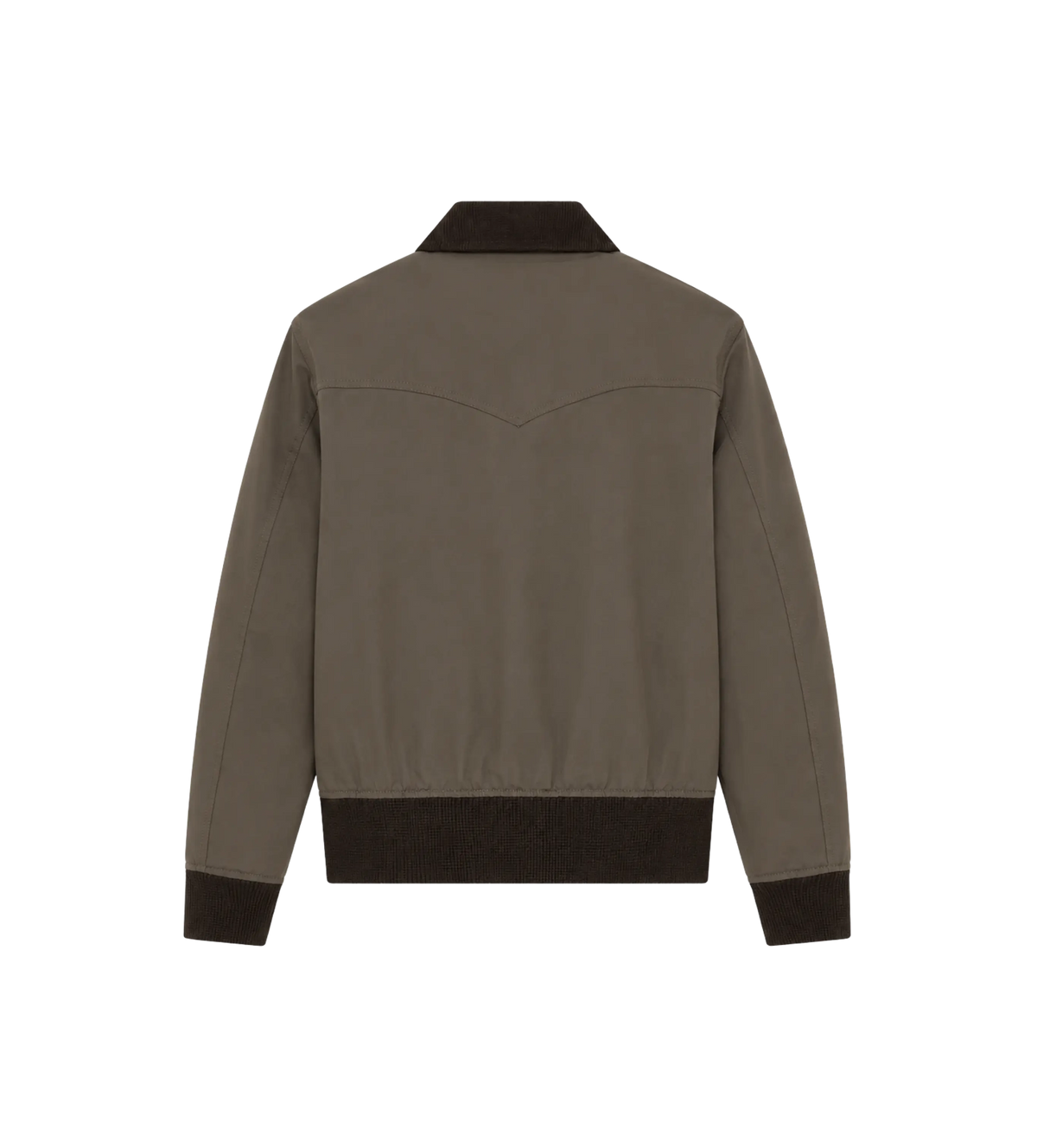 Ribbed Hem Blouson Jacket Light Brown