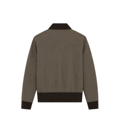 Ribbed Hem Blouson Jacket Light Brown