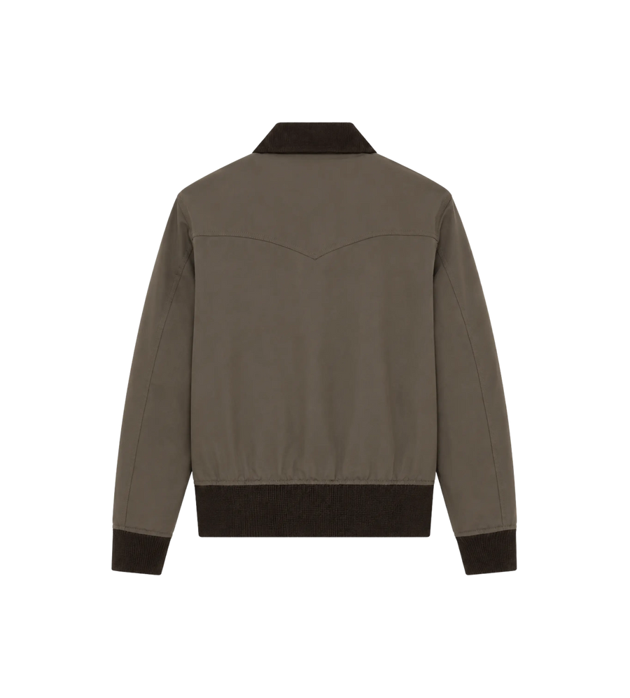 Ribbed Hem Blouson Jacket Light Brown