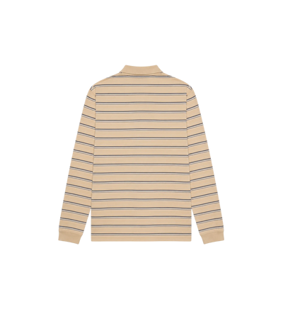 Gestreepte Katoenen Piqué Polo Marineblauw / Wit