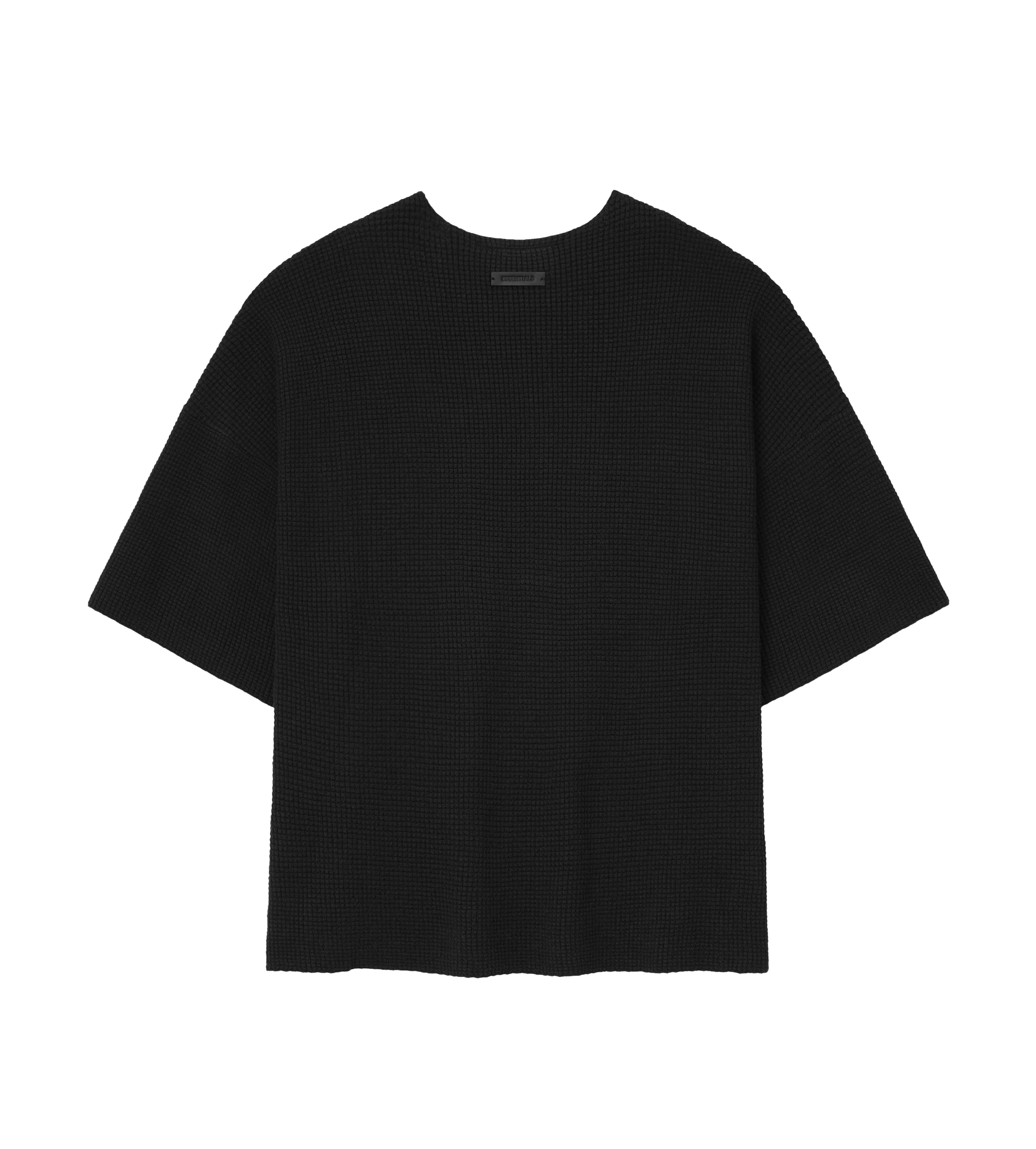 Fear of God ESSENTIALS Waffle Short Sleeve Sweater in Jet Black