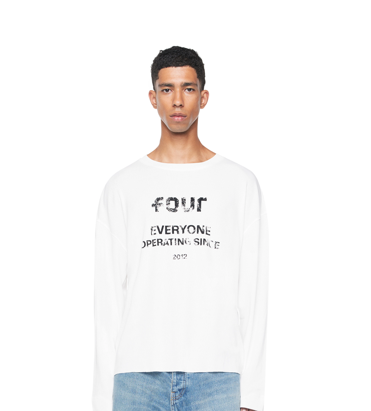 Quote Boxy Longsleeve White