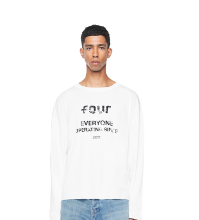 Quote Boxy Longsleeve White