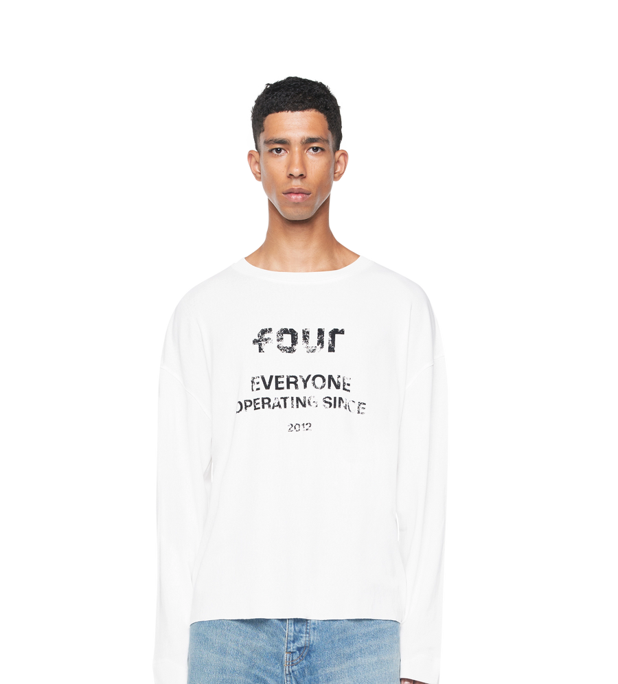 Quote Boxy Longsleeve White