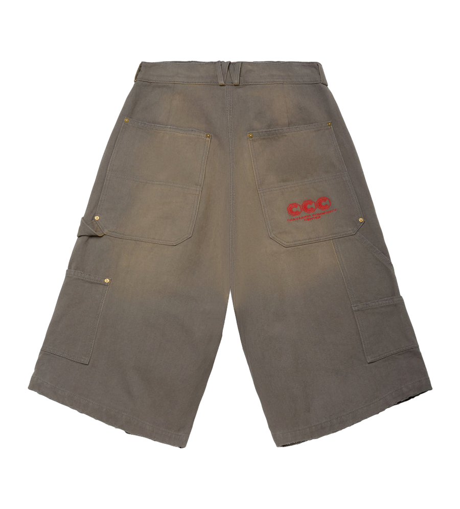 Willy Chavarria Stockton DBL Knee Short in Concrete