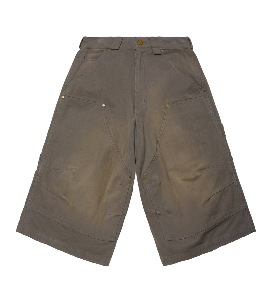 Willy Chavarria Stockton DBL Knee Short in Concrete