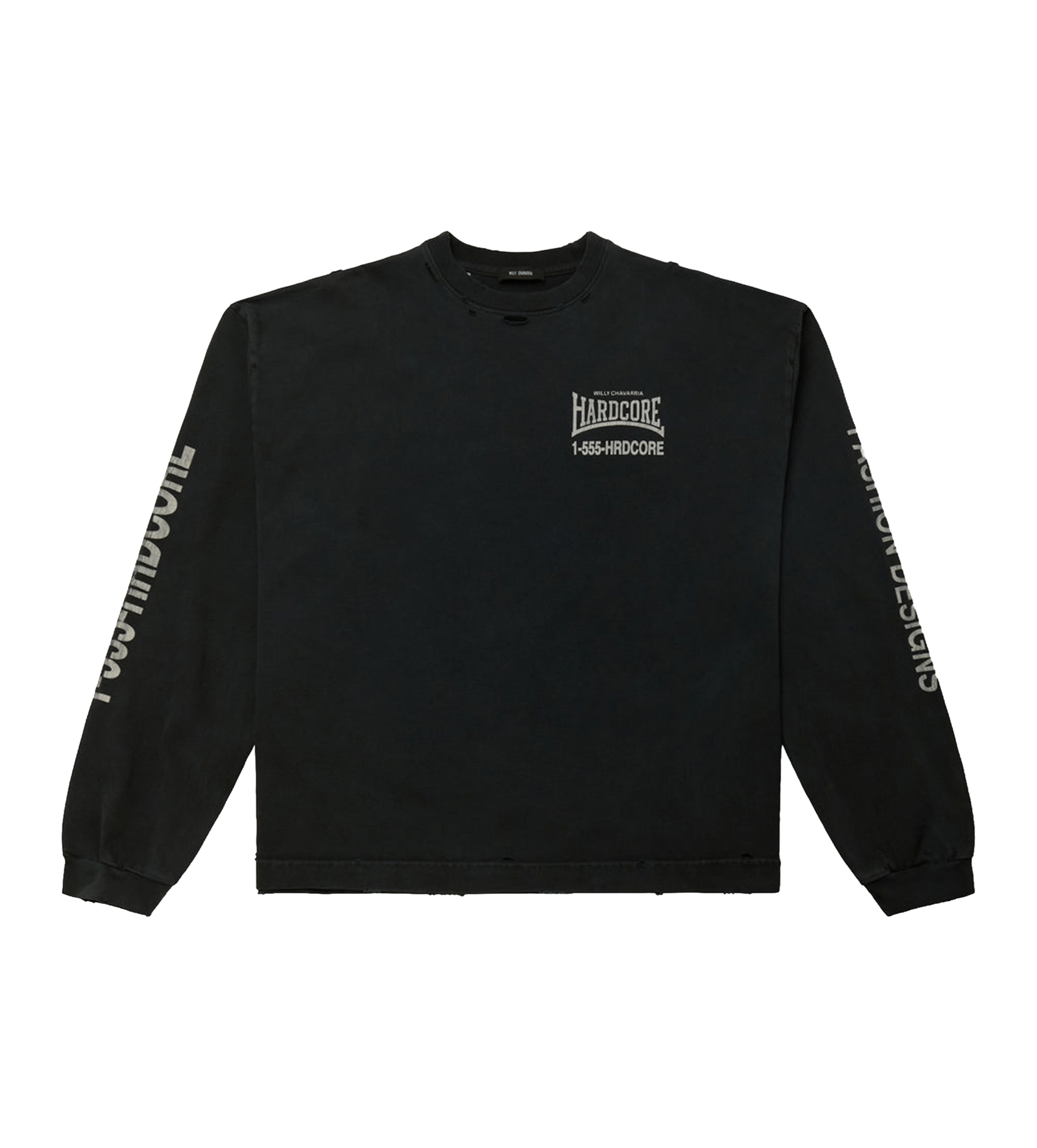 Willy Chavarria Hardcore Buffalo L/S Tee in Black Beauty