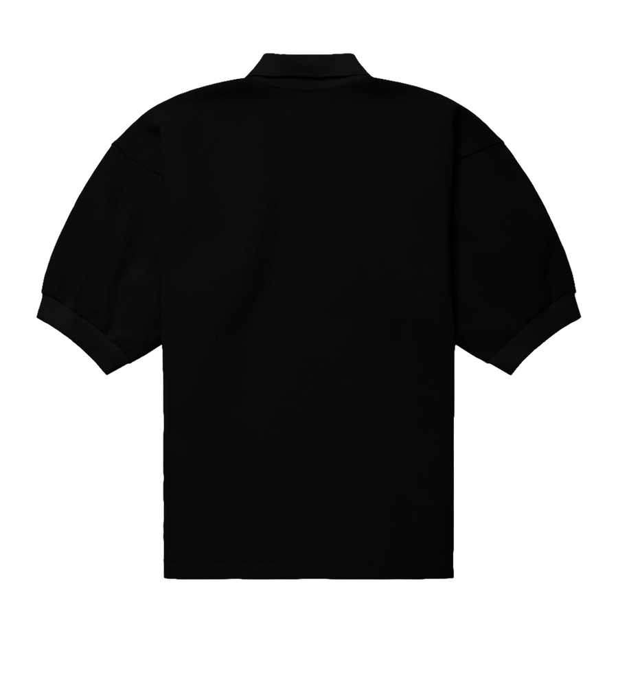 Willy Chavarria Football Polo in Black Beauty