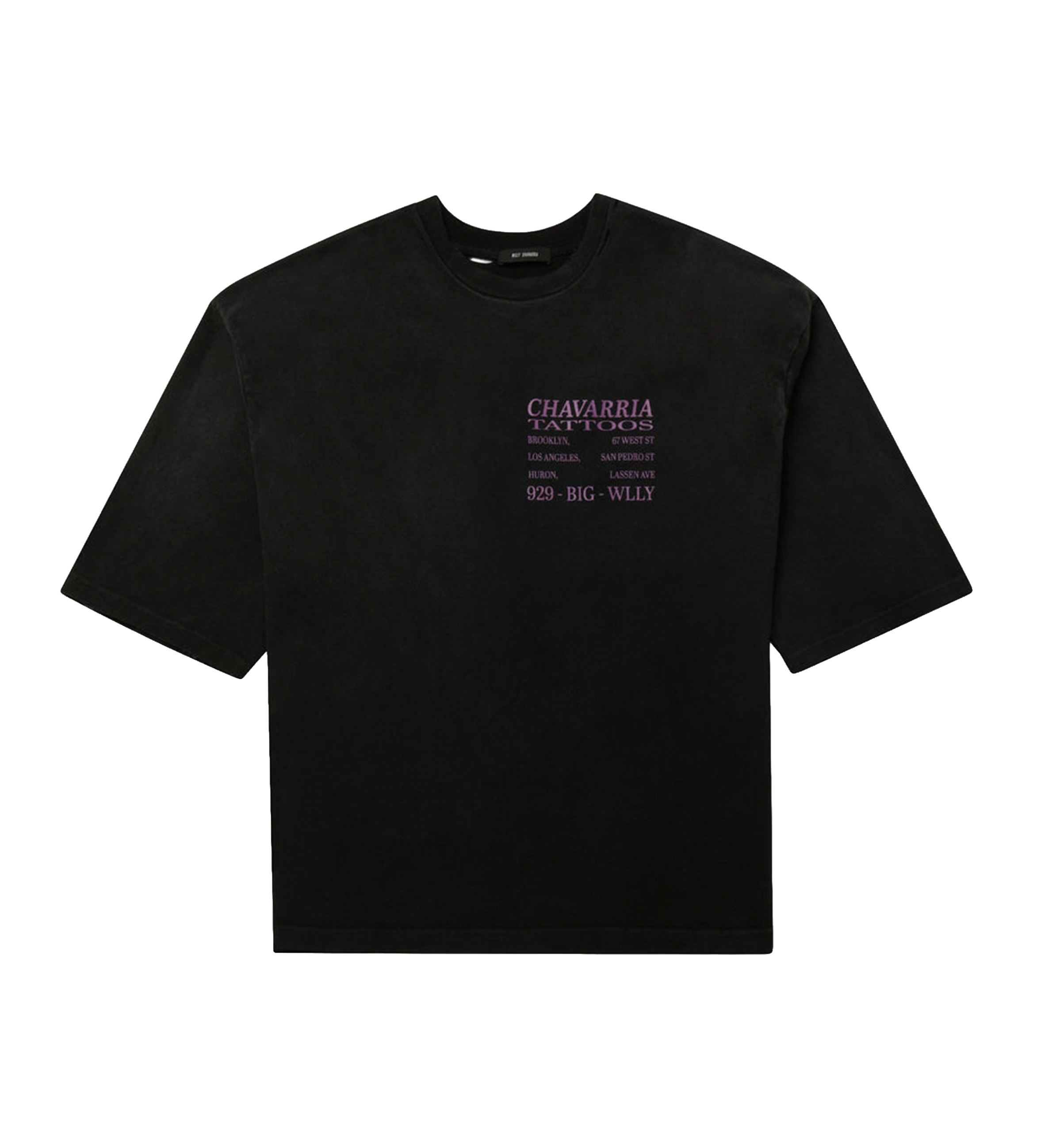 Willy Chavarria Willy Tattoo Buffalo Tee in Black Beauty