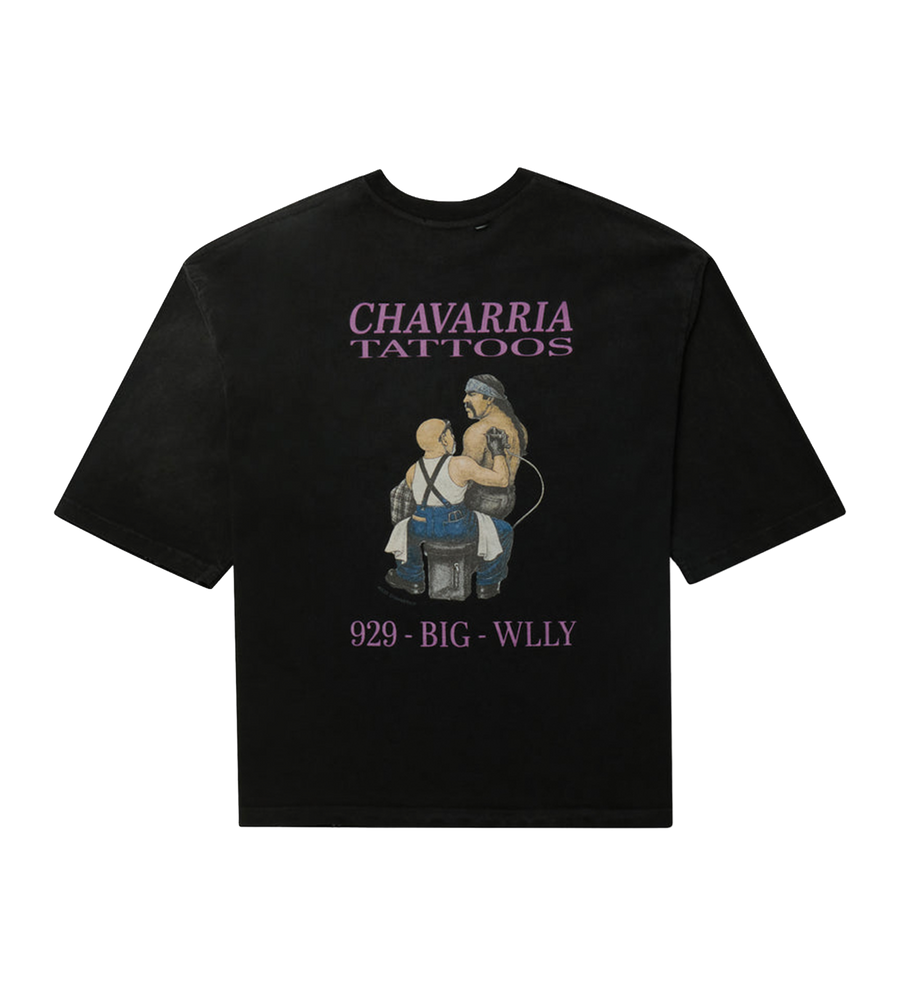 Willy Chavarria Willy Tattoo Buffalo Tee in Black Beauty