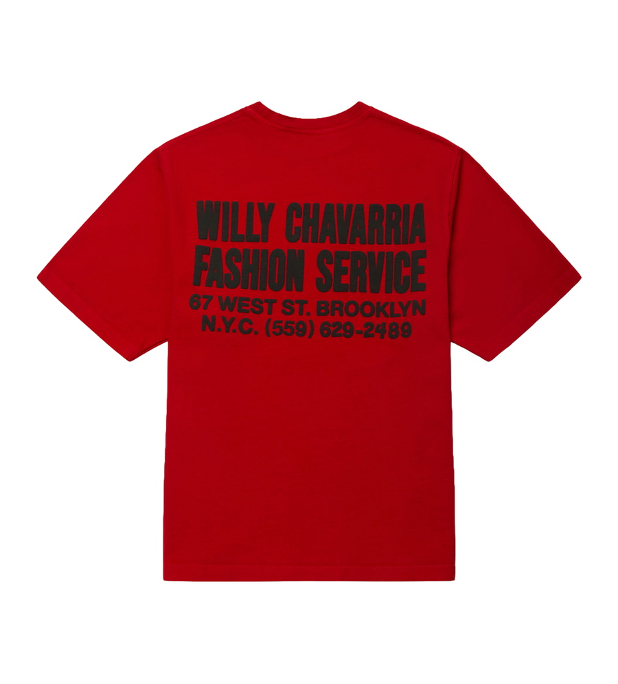 Willy Chavarria Fashion Services Standard Tee in Red Hot
