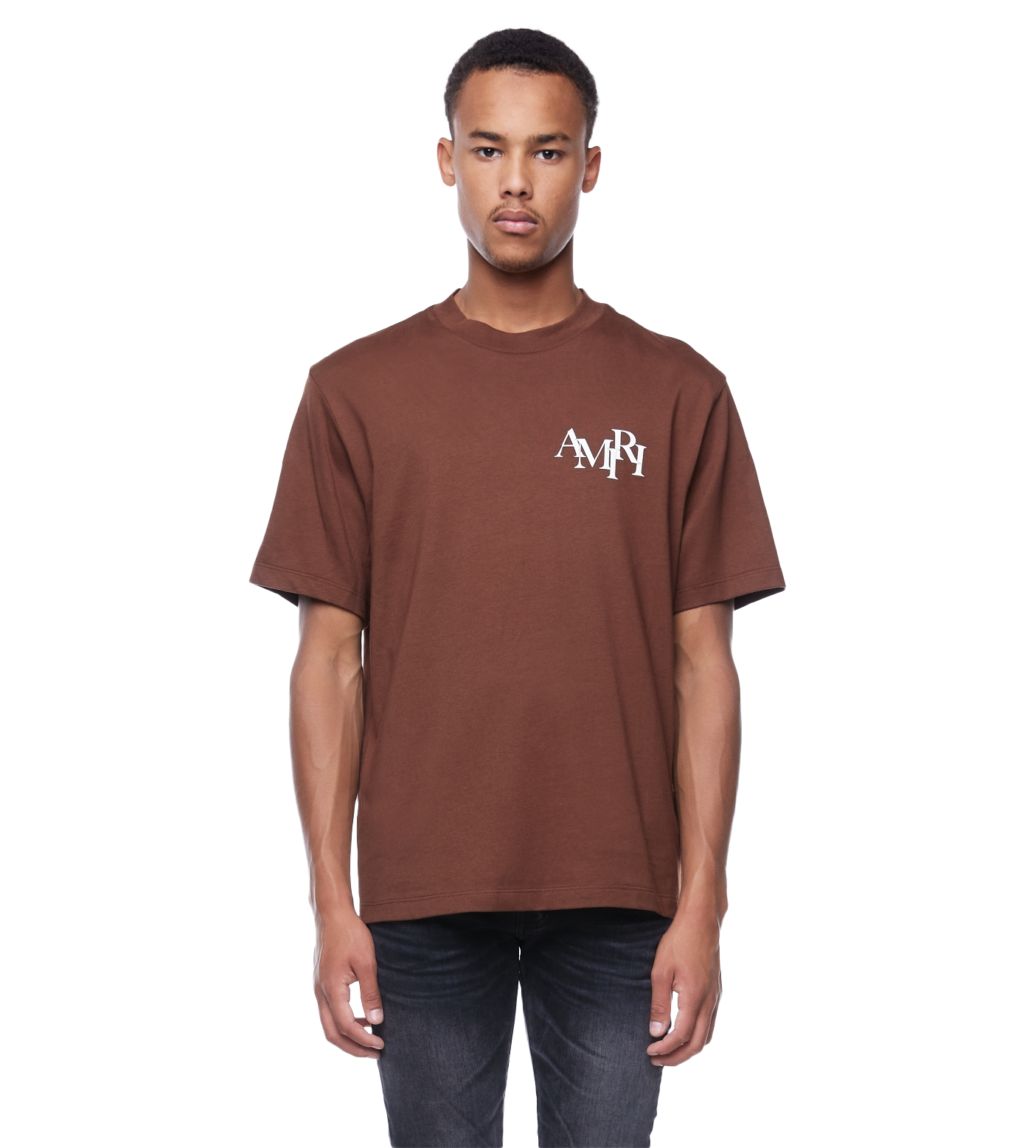 Staggered Logo T-shirt Brown
