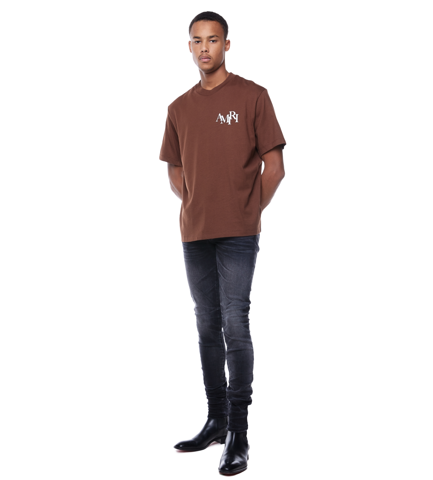 Staggered Logo T-shirt Brown