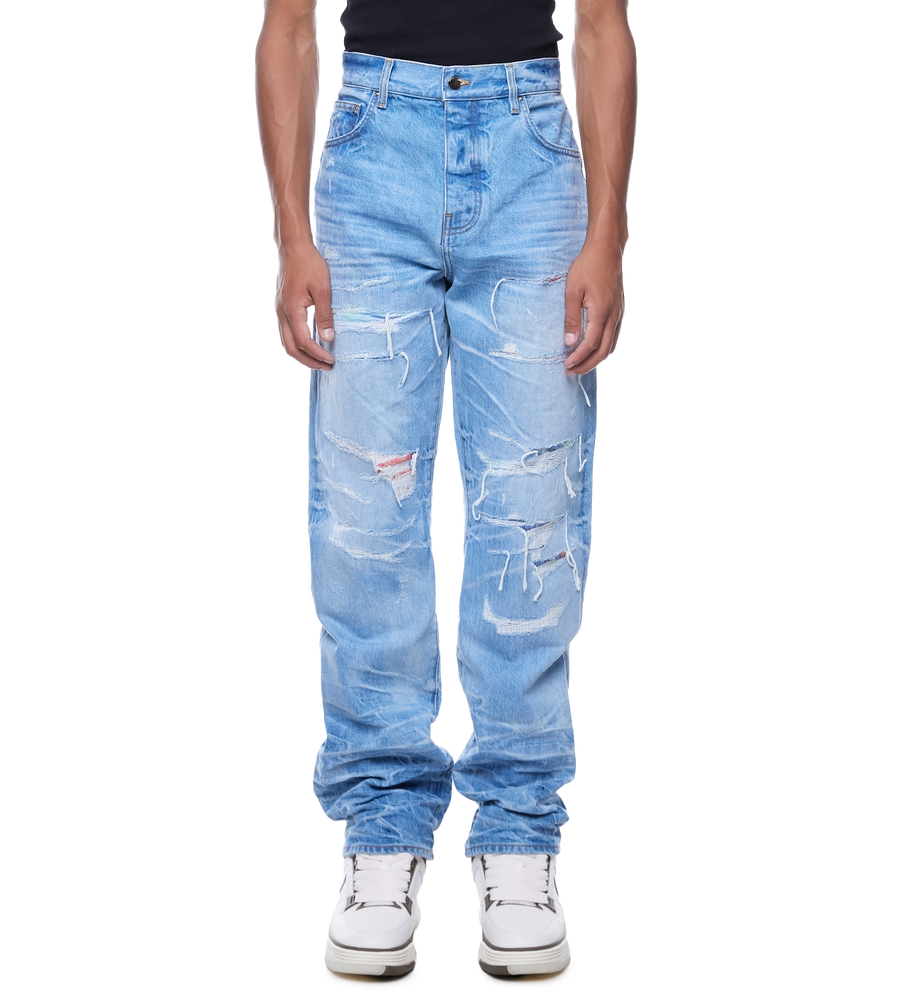 Distressed Lose-fit Jeans Faded Indigo