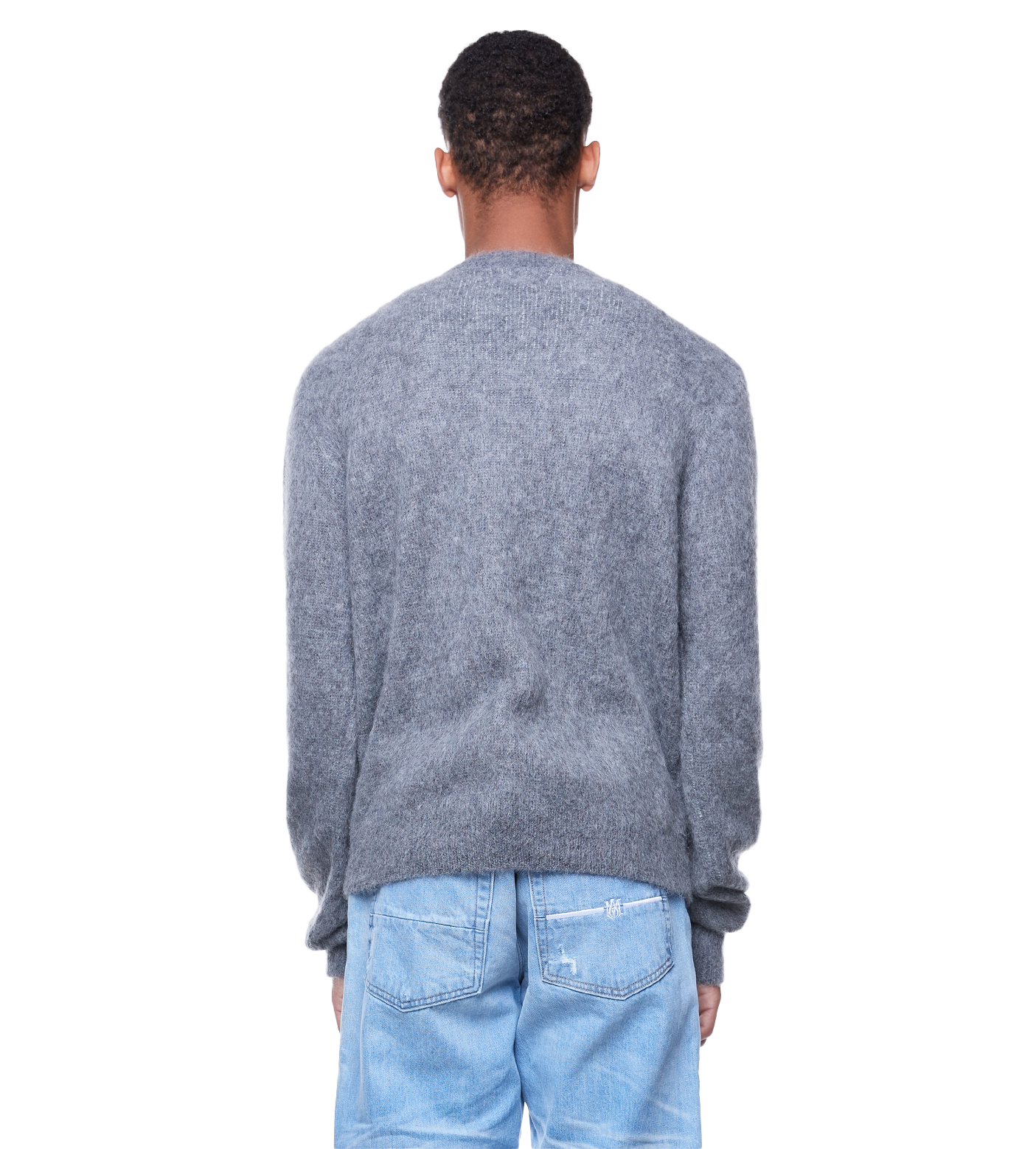 Logo-jacquard Mohair-blend Jumper Grey